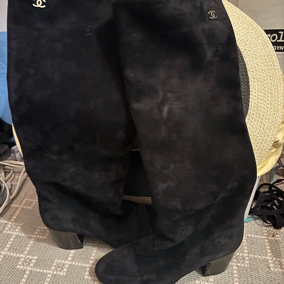 CHANEL Shoes - CHANEL Black Over the Knee Boots